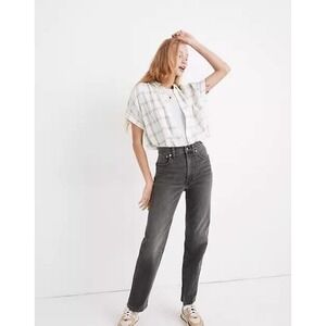 Madewell Women Straight Leg High Rise The Perfect Vintage Jeans Size 26 Gray